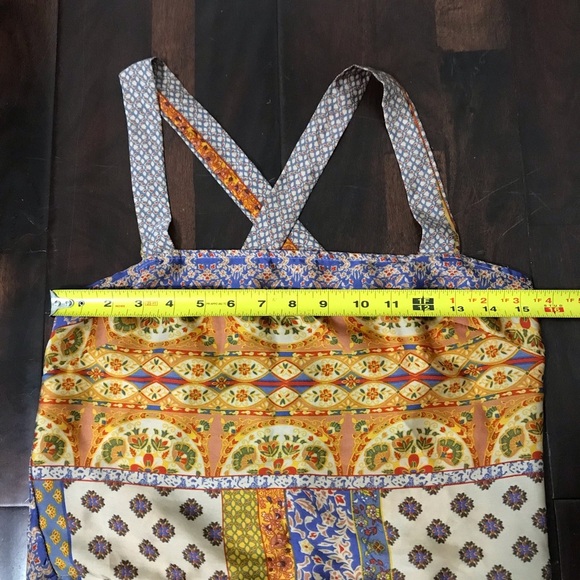 Dress Forum Boho Bandana Size Medium Bohemian Patchwork Crop Top with Tie - Picture 4 of 7